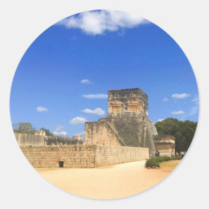 Great Ball Court, Chichen Itza, Mexico-Stickers Ronde Sticker