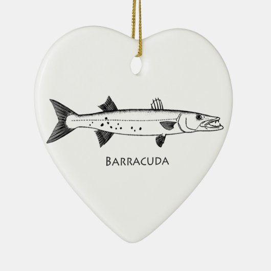 Great Barracuda Logo Keramisch Ornament (Rechts)
