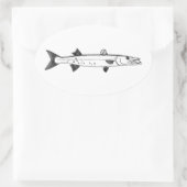 Great Barracuda Logo Ovale Sticker (Tas)
