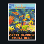Great Barrier Coral Reef Australia vintage Briefkaart<br><div class="desc">Great Barrier Coral Reef Australia vintage Briefkaart</div>
