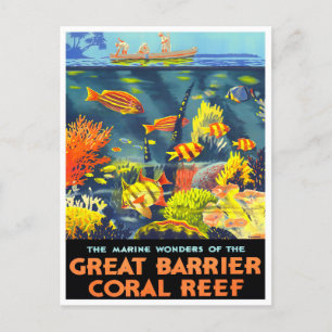 Great Barrier Coral Reef Australia vintage Briefkaart