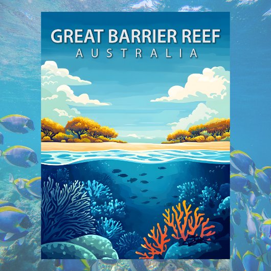 Great Barrier Reef Australia Coral Sea Travel Briefkaart