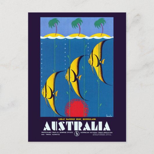 Great Barrier Reef Australia Travel Briefkaart (Voorkant)