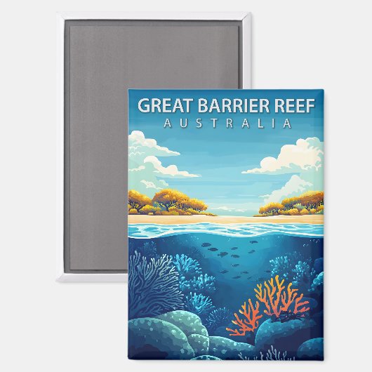  Great Barrier Reef Australia Travel Magneet (Voorkant / Achterkant)