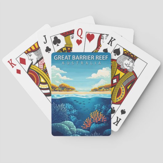 Great Barrier Reef Australia Travel Pokerkaarten (Achterkant)
