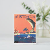 Great Barrier Reef Australia vintage Briefkaart (Staand voorkant)