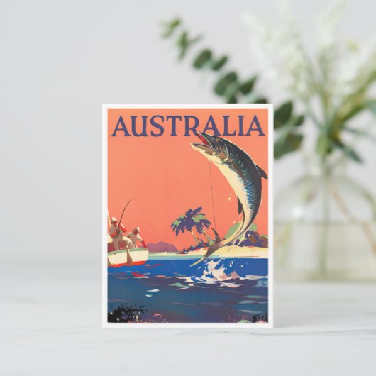 Great Barrier Reef Australia vintage Briefkaart (Staand voorkant)