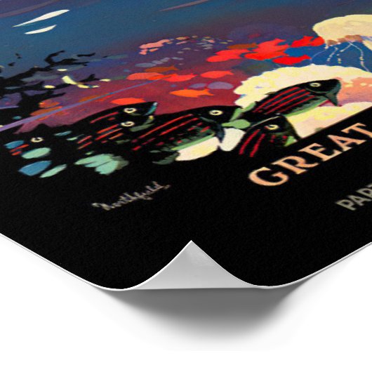 Great Barrier Reef Australia vintage Poster (Hoek)