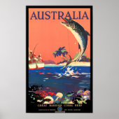 Great Barrier Reef Australia vintage Poster (Voorkant)