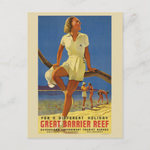 Great Barrier Reef Australia Vintage Poster 1934 Briefkaart