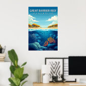 Great Barrier Reef Australië Koraalzee Reizen Poster (Thuiskantoor)