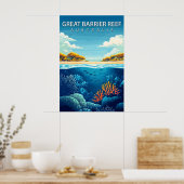 Great Barrier Reef Australië Koraalzee Reizen Poster (Keuken)