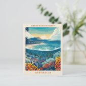 Great Barrier Reef Australië Kunst Vintage Reizen Briefkaart (Staand voorkant)