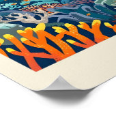 Great Barrier Reef Australië Kunst Vintage Reizen Poster (Hoek)