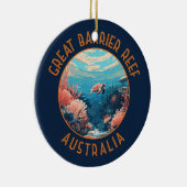 Great Barrier Reef Australië Retro Verstrekte Kuns Keramisch Ornament (Rechts)