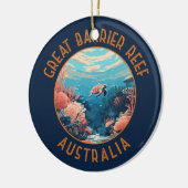 Great Barrier Reef Australië Retro Verstrekte Kuns Keramisch Ornament (Links)