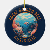 Great Barrier Reef Australië Retro Verstrekte Kuns Keramisch Ornament (Achterkant)