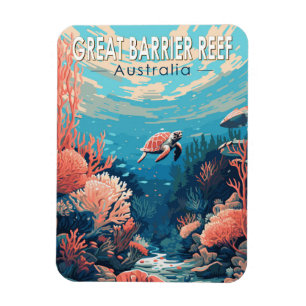 Great Barrier Reef Australië Travel Art Vintage Magneet