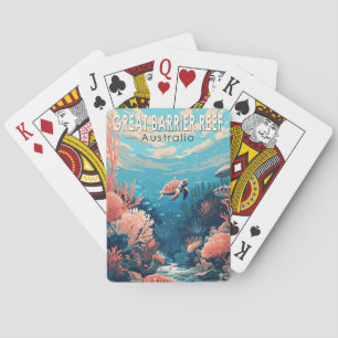 Great Barrier Reef Australië Travel Art Vintage Pokerkaarten