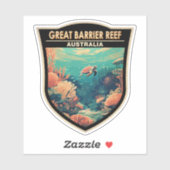 Great Barrier Reef Australië Travel Art Vintage Sticker (Vel)