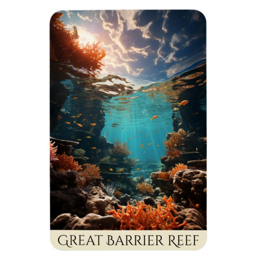 Great Barrier Reef | Australische kunst | Zeevisse Magneet (Verticaal)