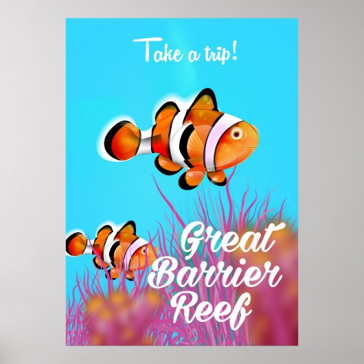 Great Barrier Reef Clown fish cartoon poster (Voorkant)