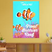 Great Barrier Reef Clown fish cartoon poster Canvas Afdruk (Insitu (Woonkamer))
