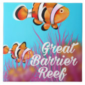 Great Barrier Reef Clown fish cartoon poster Tegeltje (Voorkant)