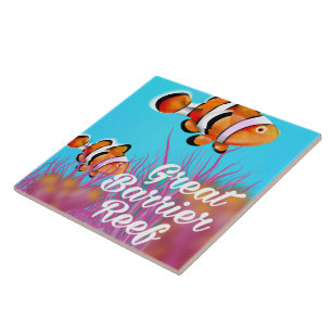 Great Barrier Reef Clown fish cartoon poster Tegeltje