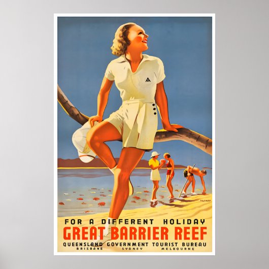 Great Barrier Reef Kunst Australië Reisposter Poster (Voorkant)
