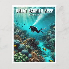 Great Barrier Reef Scuba Diver Briefkaart