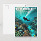 Great Barrier Reef Scuba Diver Briefkaart (Voorkant / Achterkant)