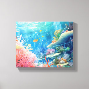 Great Barrier Reef Waterverf Canvas Afdruk