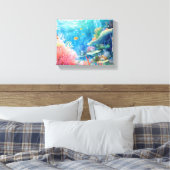 Great Barrier Reef Waterverf Canvas Afdruk (Insitu (Slaapkamer))