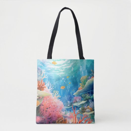 Great Barrier Reef Waterverf Tote Bag (Voorkant)