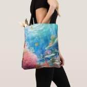 Great Barrier Reef Waterverf Tote Bag (Dichtbij)