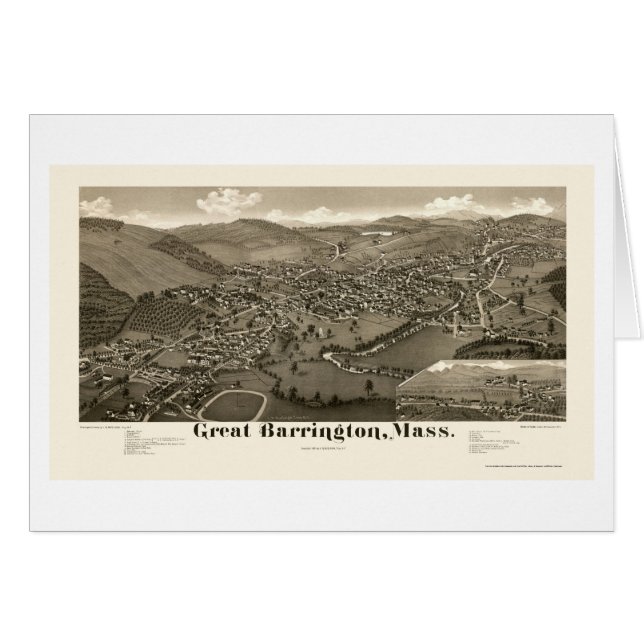 Great Barrington, MA Panoramic Map - 1884 (Voorkant Horizontaal)