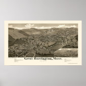 Great Barrington, MA Panoramic Map - 1884 Poster (Voorkant)