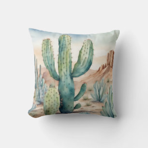 Great Basin Beauty Waterverf Cactus Decoratief Kussen