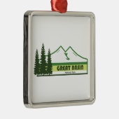 Great Basin National Park Groene strepen Metalen Ornament (Rechts)
