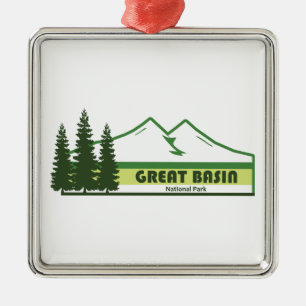 Great Basin National Park Groene strepen Metalen Ornament