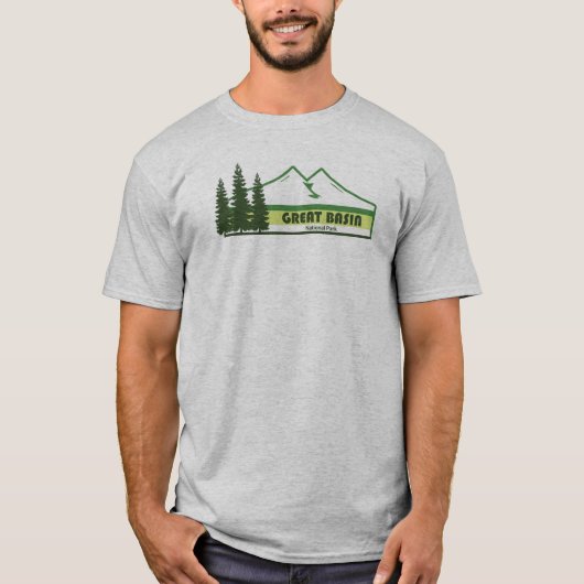 Great Basin National Park Groene strepen T-shirt (Voorkant)