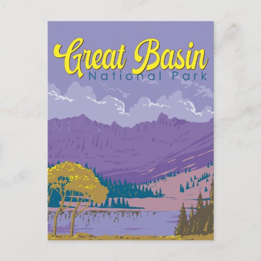 Great Basin National Park Illustratie Reiskunst Briefkaart (Voorkant)