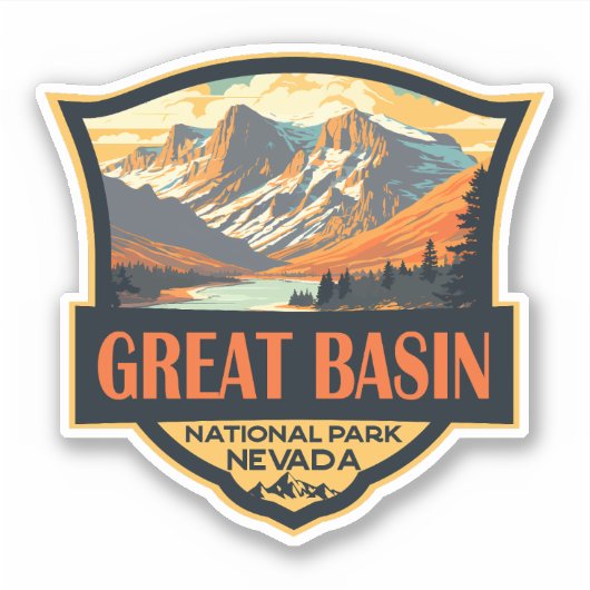 Great Basin National Park Illustratie Reiskunst Sticker (Voorkant)