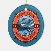 Great Basin National Park Retro Compass Embleem Keramisch Ornament (Links)