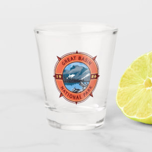 Great Basin National Park Retro Compass Embleem Shot Glas