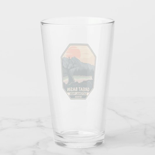 Great Basin National Park Retro Embleem Glas (Achterkant)
