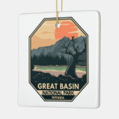 Great Basin National Park Retro Embleem Keramisch Ornament (Links)