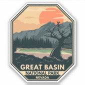 Great Basin National Park Retro Embleem Sticker (Voorkant)