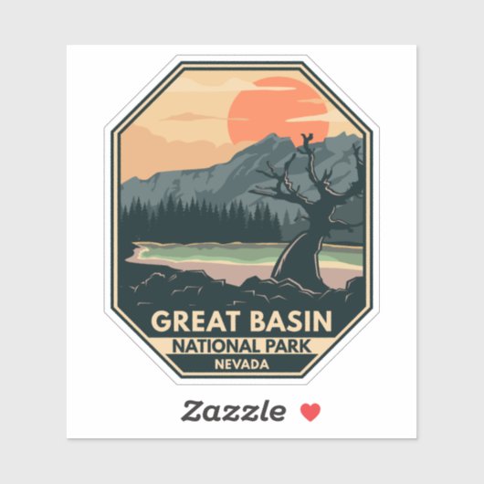 Great Basin National Park Retro Embleem Sticker (Vel)